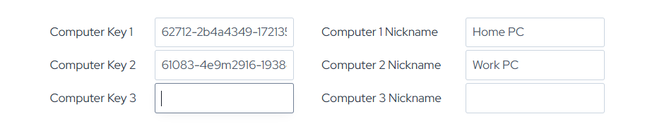 Computer Key Management User Interface.